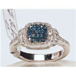 #46-.925 SILVER DIAMOND RING W/COA