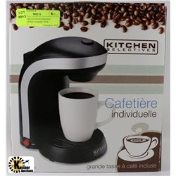 KITCHEN SELECTIVES SINGLE SERVE COFFEE MAKER NEW