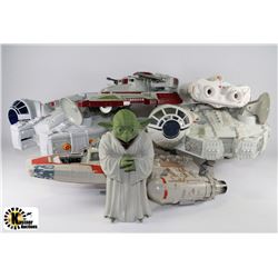 LARGE BOX OF ASSORTED STAR WARS TOYS,SOME ARE