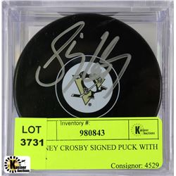 SIDNEY CROSBY SIGNED PUCK WITH COA