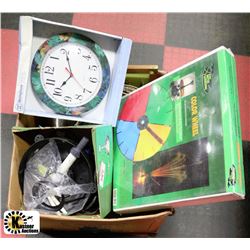 BOX WITH SPRINKLER SYSTEM, NEW FONDUE SET,ESTATE