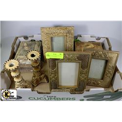 FLAT WITH MATCHING JEWELLERY BOX, PICTURE FRAMES,