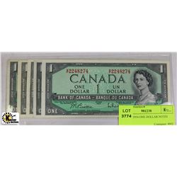 B) 5PCS 1954 ONE DOLLAR NOTES