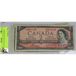 D) 5 PCS 1954 TWO DOLLAR NOTES