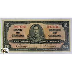 Q) 1 PC 1937 TWO DOLLAR NOTE GORDON TOWERS