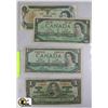 Image 1 : DD) 4 PCS 1937 TO 1973 ONE DOLLAR NOTES