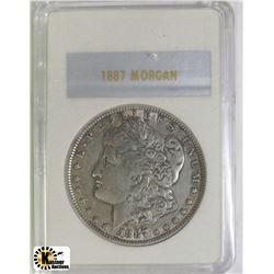 Y) 1887 MORGAN SILVER ONE DOLLAR
