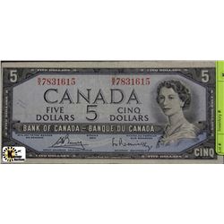 1954 FIVE DOLLAR BANKNOTE