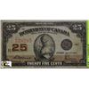 Image 1 : 1923 DOMINION OF CANADA 25 CENT SHINPLASTER