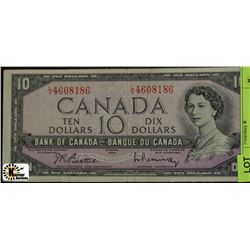 1954 CANADIAN TEN DOLLAR BANKNOTE ON CHOICE