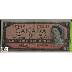 1954 CANADIAN TWO DOLLAR BANKNOTE ON CHOICE
