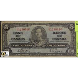 1937 FIVE DOLLAR BANKNOTE ON CHOICE