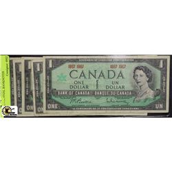 COLLECTION OF FIVE 1967 $1 CENTENNIAL BANKNOTES