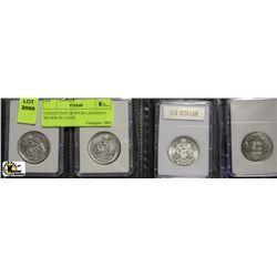 COLLECTION OF FOUR CANADIAN SILVER 50 CENTS