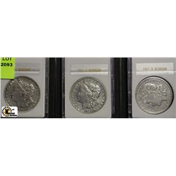 COLLECTION OF THREE U.S. SILVER MORGAN DOLLARS
