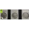 Image 1 : COLLECTION OF THREE U.S. SILVER MORGAN DOLLARS