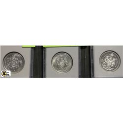 COLLECTION OF THREE 1960S CANADIAN SILVER 50 CENTS