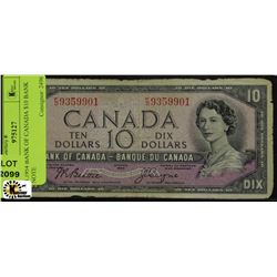 B.1954 BANK OF CANADA $10 BANK NOTE