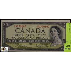 C.1954 BANK OF CANADA $20.00 BANK NOTE
