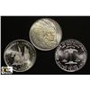 Image 1 : SET OF 3 AMERICAN ONE OZ .999 FINE SILVER COINS