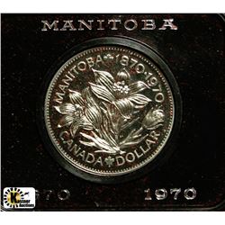 H)1870-1970 CASED CANADA $1 DOLLAR COIN