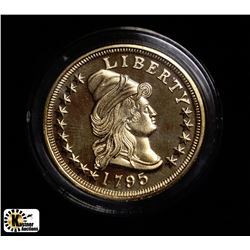D)1795 GOLD PLATED USA $5 GOLD HALF EAGLE REPLICA