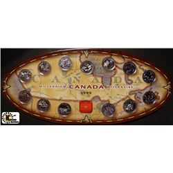 I)1999 MILLENIUM 25 CENT COIN SET IN CARD