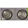 Image 1 : B)LOT OF 2-1921 MORGAN SILVER USA DOLLARS