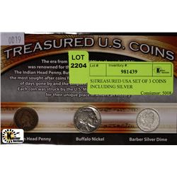 S)TREASURED USA SET OF 3 COINS INCLUDING SILVER