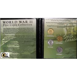 F)1942-45 CANADA WWII 5 CENT COLLECTION