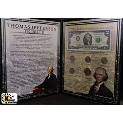 P)THOMAS JEFFERSON TRIBUTE $2 BANK NOTE & MISC