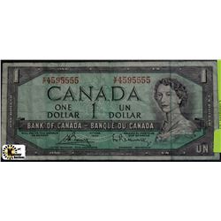V) 1954 CANADIAN ONE DOLLAR BANK NOTE W/