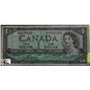Image 1 : V) 1954 CANADIAN ONE DOLLAR BANK NOTE W/