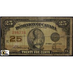 M)1923 DOMINION OF CANADA 25 CENT SHINPLASTER