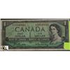 Image 1 : R)BANK OF CANADA $1 REPLACEMENT 1954 NOTE