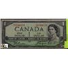 Image 1 : T)BANK OF CANADA $1 DEVILS FACE 1954 NOTE