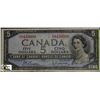 Image 1 : E)CANADIAN FIVE DOLLAR 1954 BANK NOTE