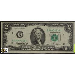 B)USA TWO DOLLAR FEDERAL RESERVE NOTE W/GREEN