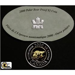 I)2000 POLAR BEAR PROOF $2 DOLLAR COIN