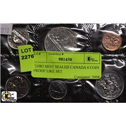 J)1983 MINT SEALED CANADA 6 COIN PROOF LIKE SET