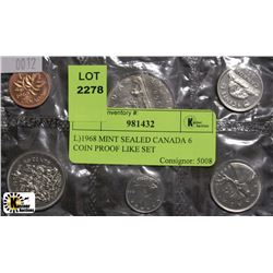 L)1968 MINT SEALED CANADA 6 COIN PROOF LIKE SET