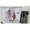 Image 1 : MOLSON CANADIAN TIN WITH ASSORTED DVD'S