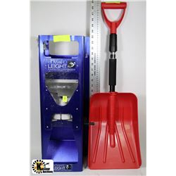 NEW EXTENDER SHOVEL AND SHOP EARPLUG DISPENSER