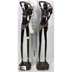 PAIR OF AFRICAN STATUES 20"H