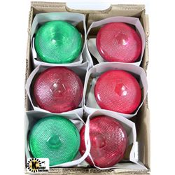FLAT OF 6 COLORED OUTSIDE LIGHTBULBS