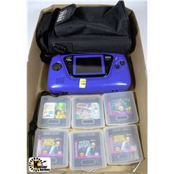 ORIGINAL SEGA GAME GEAR WITH 7 GAMES & TRAVEL BAG