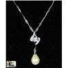 Image 1 : ITALY .925 SILVER PEARL PENDANT W/ CHAIN 16"