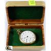 Image 1 : ESTATE HAND CARVED WOODEN BOX WITH POCKET WATCH