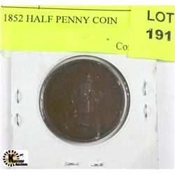 1852 HALF PENNY COIN