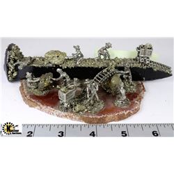 GOLD DIGGERS KLONDIKE ORNAMENT ON A GEODE